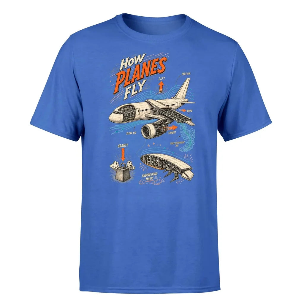 SIGNAL 616 - How Planes Fly V2 - Premium T-Shirt design on blue premium t shirt