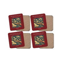 Thumbnail for The Propeller Shop - Designed Coasters design on dark red 4-pieces-set