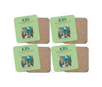 Thumbnail for Kristiansand Airport, Kjevik (KRS) design on light green 4 pieces set coaster