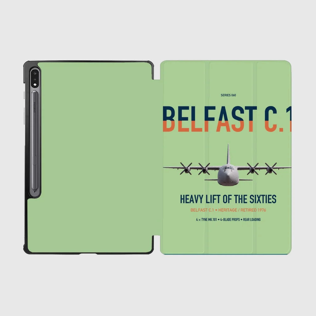 Short Belfast C.1 design on light green samsung tablet tablet case