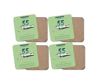 Thumbnail for Bombardier Learjet 55 design on light green 4 pieces set coaster