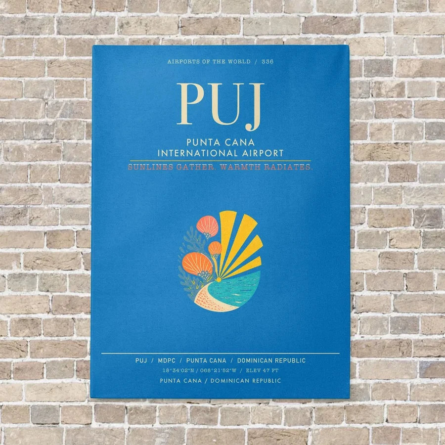 Punta Cana International Airport PUJ - Canvas Framed - Turquoise