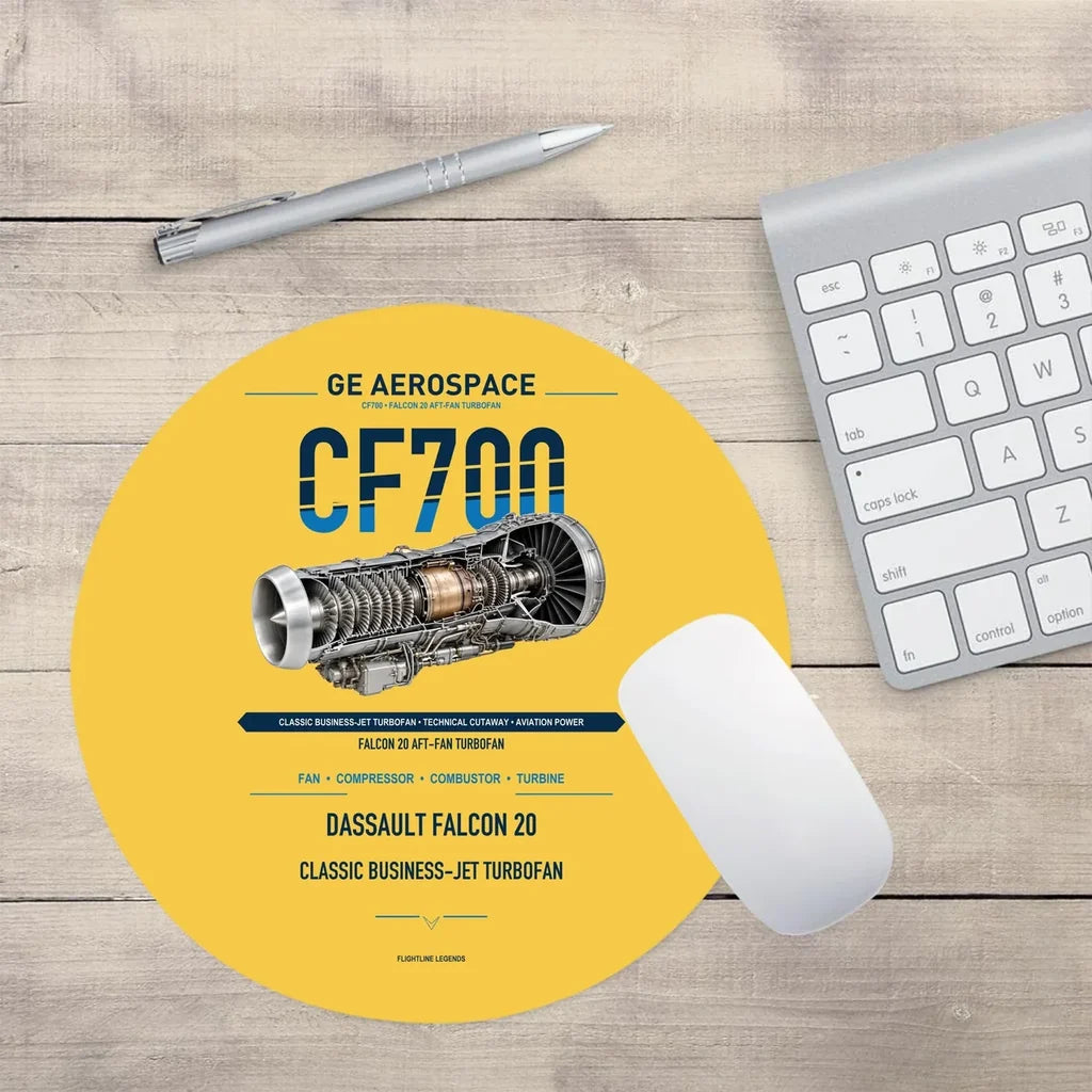 CF700 design on yellow round mouse pad
