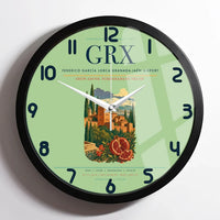 Thumbnail for Federico García Lorca Granada-Jaén Airport (GRX) design on light green framed wall clock