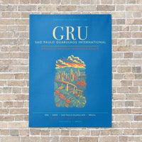 Thumbnail for Sao Paulo Guarulhos International Airport GRU - Canvas Framed - Turquoise