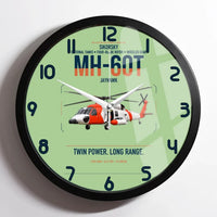 Thumbnail for Sikorsky MH-60T Jayhawk design on light green framed wall clock