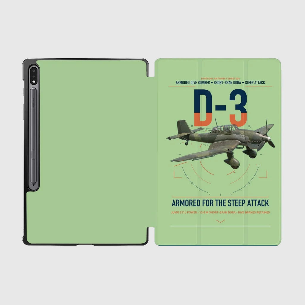 Junkers Ju 87D-3 design on light green samsung tablet tablet case