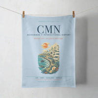 Thumbnail for Casablanca Mohammed V International Airport (CMN) design on light blue towel