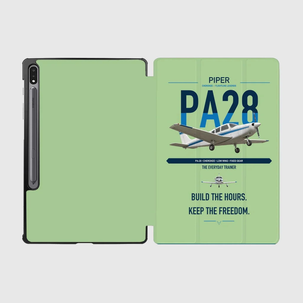 Piper PA-28 Cherokee design on light green samsung tablet tablet case