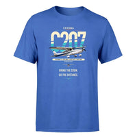Thumbnail for Cessna T207A Stationair 8 design on blue t-shirt, single-side print