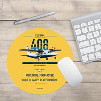 Thumbnail for Cessna 408 SkyCourier design on yellow round mouse pad