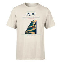 Thumbnail for Pullman–Moscow Regional Airport (PUW) T-Shirt single-side front print in Beige | pullmanmoscow-regional-airport-puw-double-side-t-shirt