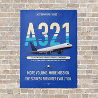 Thumbnail for Airbus A321P2F vertical canvas print - no frame - blue background