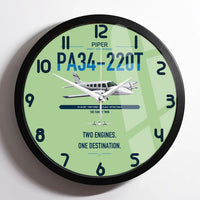 Thumbnail for Piper PA-34-220T Seneca V design on light green framed wall clock