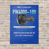 Thumbnail for PW4000-100 vertical canvas print - no frame - blue background