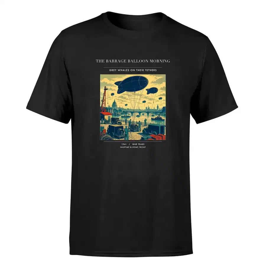 VINTAGE G4521 - The Barrage Balloon Morning - Premium T-Shirt design on black premium t shirt