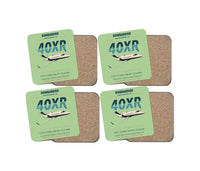 Thumbnail for Bombardier Learjet 40XR design on light green 4 pieces set coaster