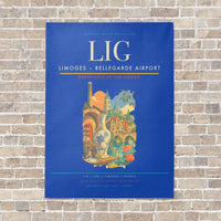Thumbnail for Limoges – Bellegarde Airport LIG vertical canvas print - no frame - blue background