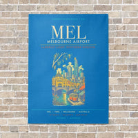 Thumbnail for Melbourne Airport MEL - Canvas Framed - Turquoise