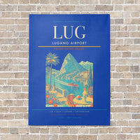 Thumbnail for Lugano Airport LUG vertical canvas print - no frame - blue background