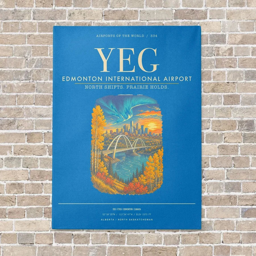 Edmonton International Airport YEG - Canvas Framed - Turquoise
