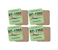 Thumbnail for KC-135Q Blackbird Tanker design on light green 4 pieces set coaster