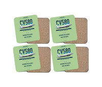 Thumbnail for Convair 580 design on light green 4 pieces set coaster