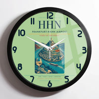 Thumbnail for Frankfurt-Hahn Airport (HHN) design on light green framed wall clock