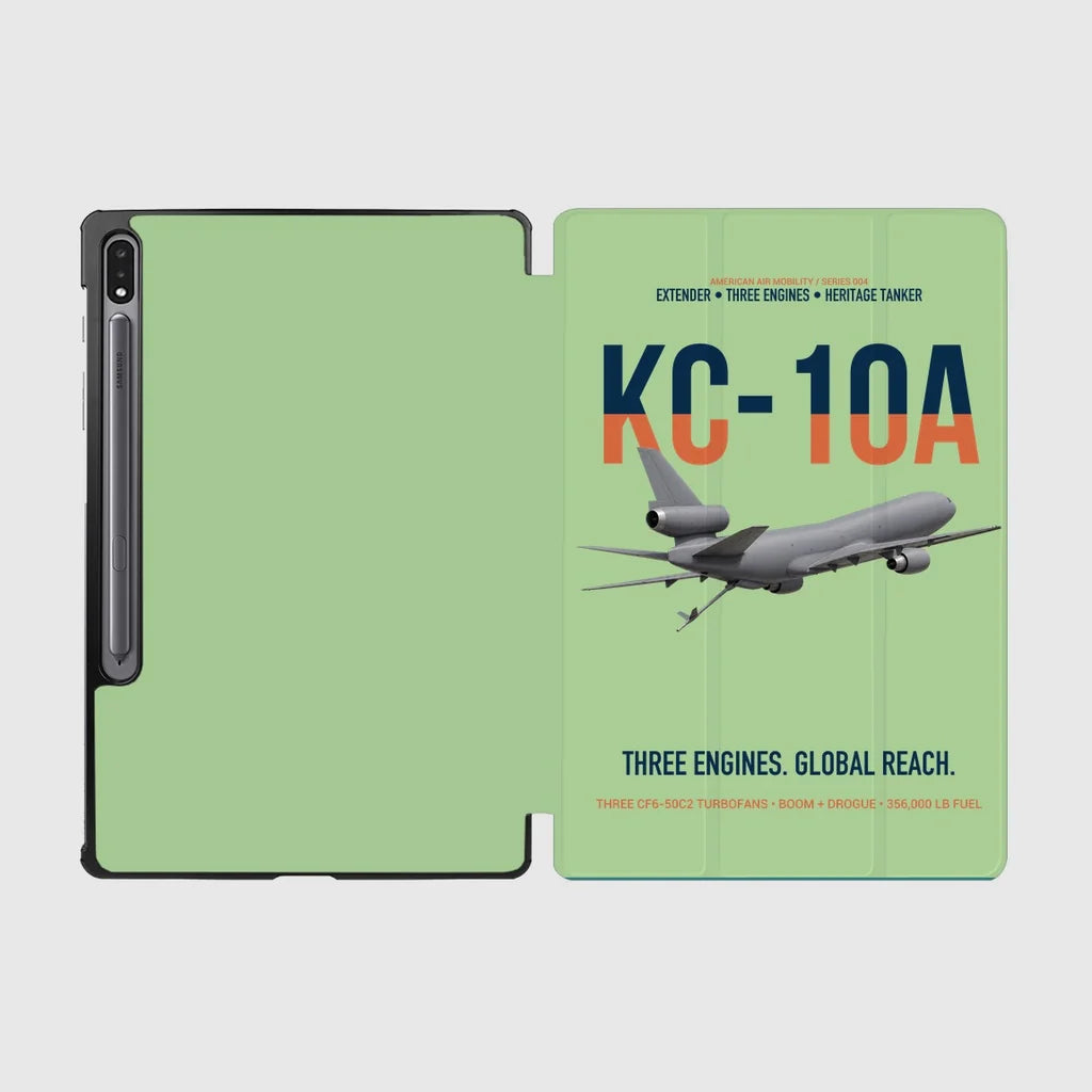 KC-10A EXTENDER design on light green samsung tablet tablet case