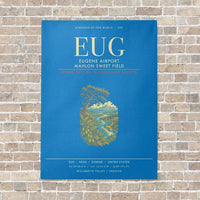 Thumbnail for Eugene Airport Mahlon Sweet Field EUG - Canvas Framed - Turquoise