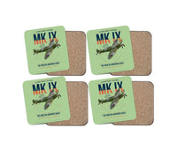 Thumbnail for Supermarine Spitfire Mk IX design on light green 4 pieces set coaster