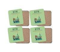 Thumbnail for Rotterdam The Hague Airport (RTM) design on light green 4 pieces set coaster