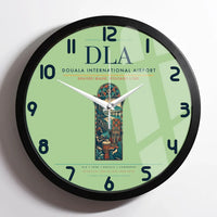 Thumbnail for Douala International Airport (DLA) design on light green framed wall clock