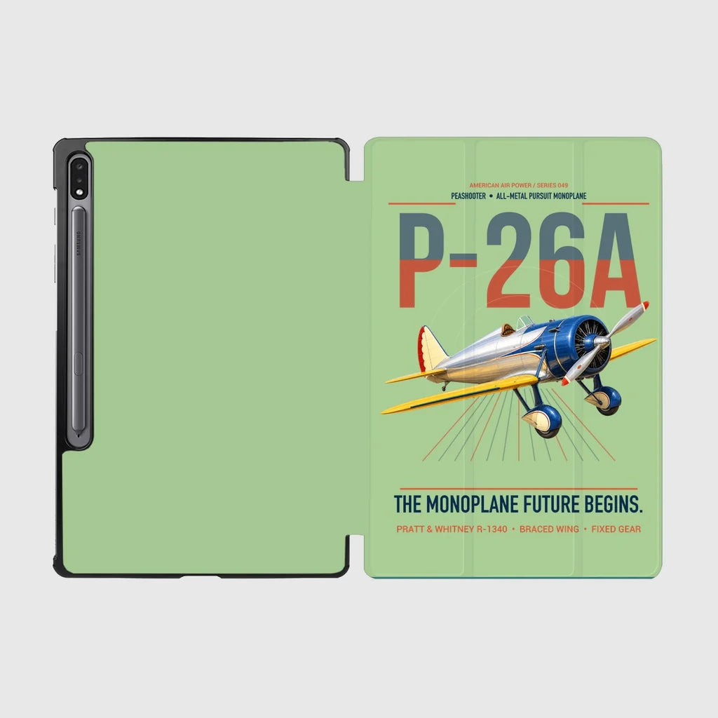 Boeing P-26A Peashooter design on light green samsung tablet tablet case