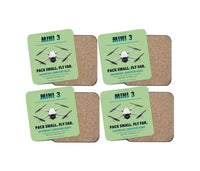 Thumbnail for DJI Mini 3 design on light green 4 pieces set coaster