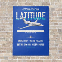 Thumbnail for Cessna Citation Latitude vertical canvas print - no frame - blue background