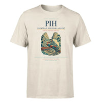 Thumbnail for Pocatello Regional Airport (PIH) T-Shirt single-side front print in Beige | pocatello-regional-airport-pih-double-side-t-shirt