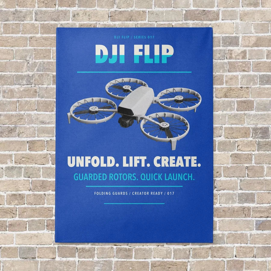 DJI Flip vertical canvas print - no frame - blue background