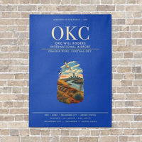 Thumbnail for OKC Will Rogers International Airport OKC vertical canvas print - no frame - blue background