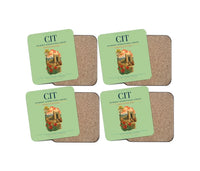 Thumbnail for Shymkent International Airport (CIT) design on light green 4 pieces set coaster