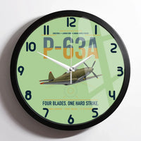 Thumbnail for P-63A Kingcobra design on light green framed wall clock
