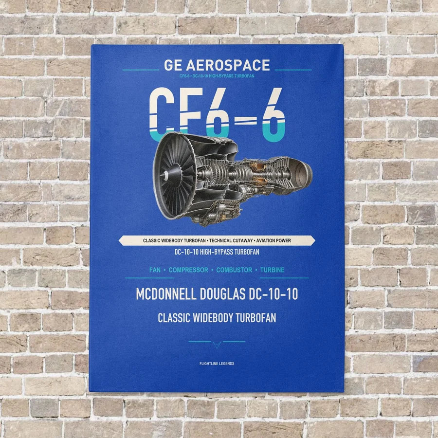 CF6-6 vertical canvas print - no frame - blue background
