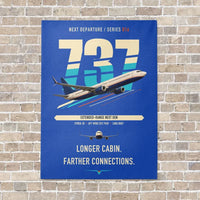 Thumbnail for Boeing 737-900ER vertical canvas print - no frame - blue background