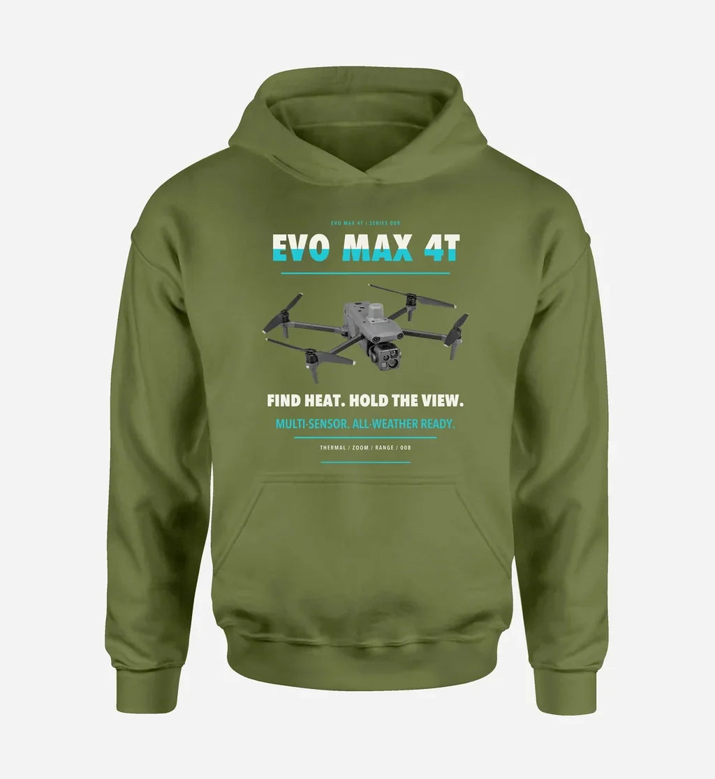 Autel EVO Max 4T design on green army hoodie single side