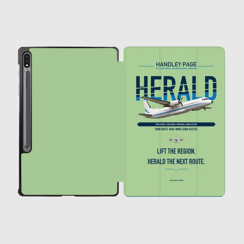 Handley Page HPR.7 Dart Herald design on light green samsung tablet tablet case