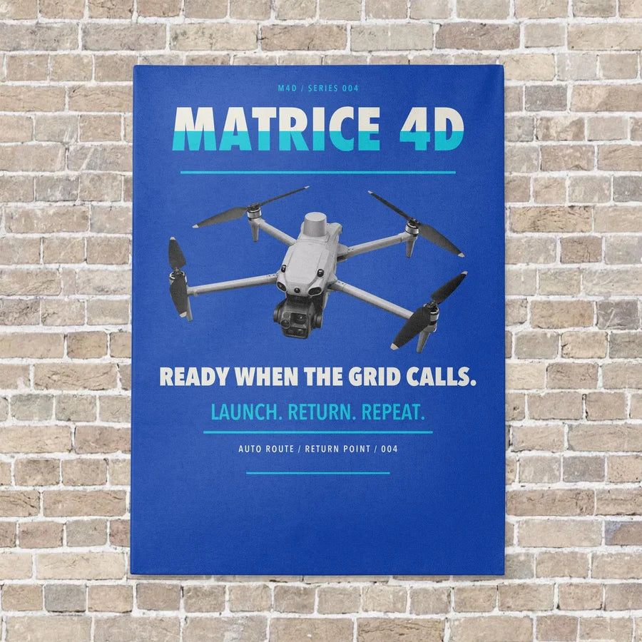 DJI Matrice 4D vertical canvas print - no frame - blue background