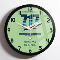 Thumbnail for Boeing 717-200 design on light green framed wall clock
