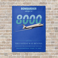 Thumbnail for Bombardier Global 8000 vertical canvas print - no frame - blue background