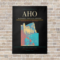 Thumbnail for Alghero–Fertilia Airport AHO - Canvas No Frame - Black