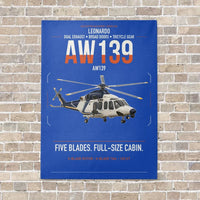 Thumbnail for Leonardo AW139 vertical canvas print - no frame - blue background